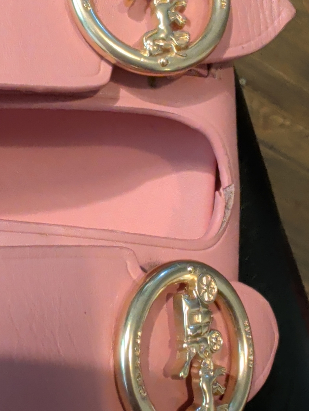 COACH gable leather sandal in bubblegum - size 39 (8.5) - Picture 7 of 10